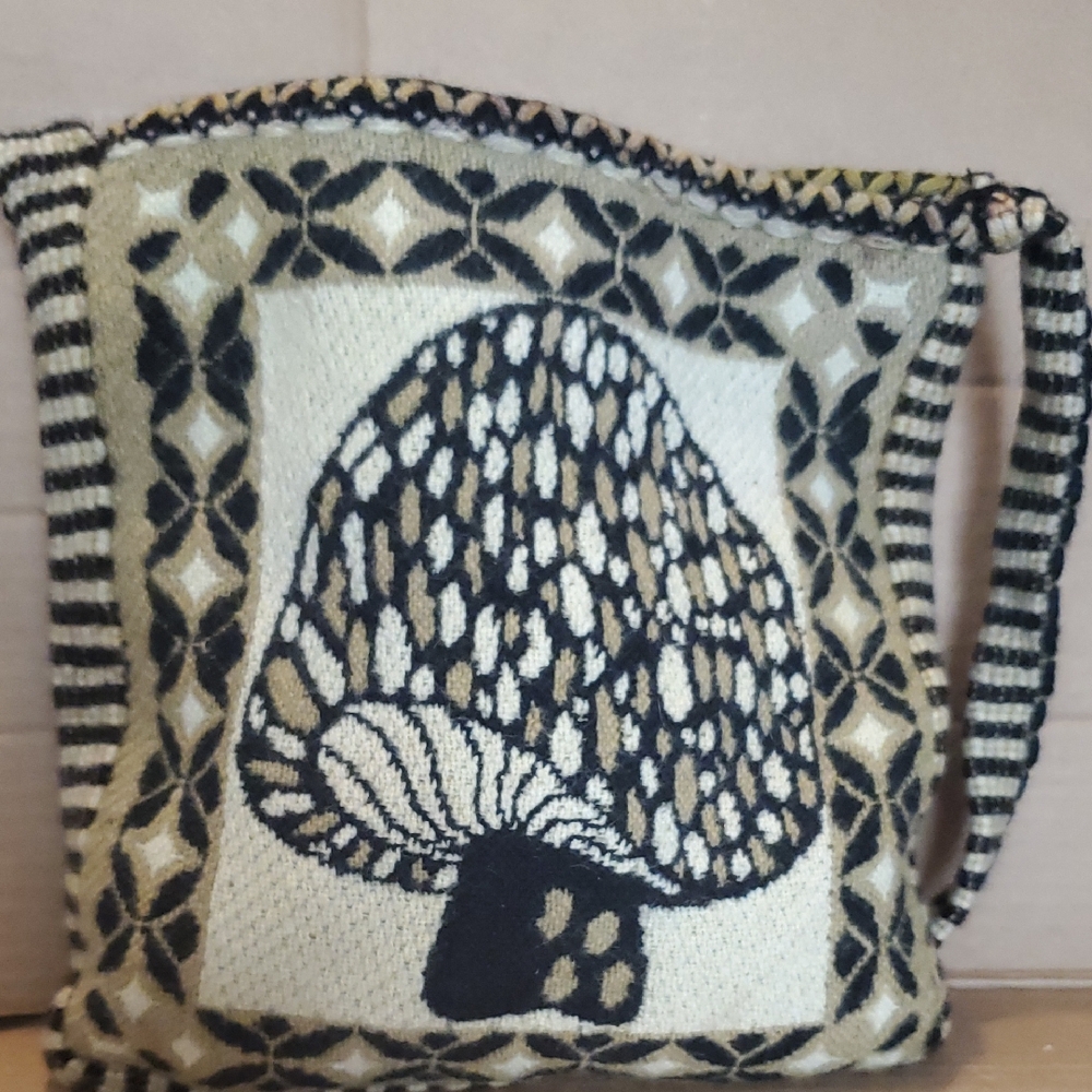 Mushroom  Y Aple Patterned Brown  and Tan Bag